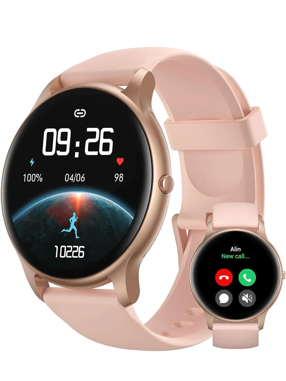Pink Smartwatch with Fitness Tracker - Unbranded